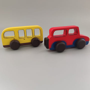 Mini Wooden Cruisers - School Bus and Jeep Combo