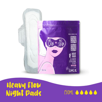 LEMME BE Cotton Heavy Flow Sanitary Night Pads - 8 Pads