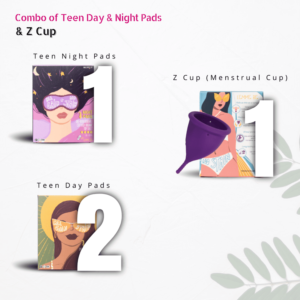 Combo of Teen Day Night Pads & Z Cup - Feminine Pads & 