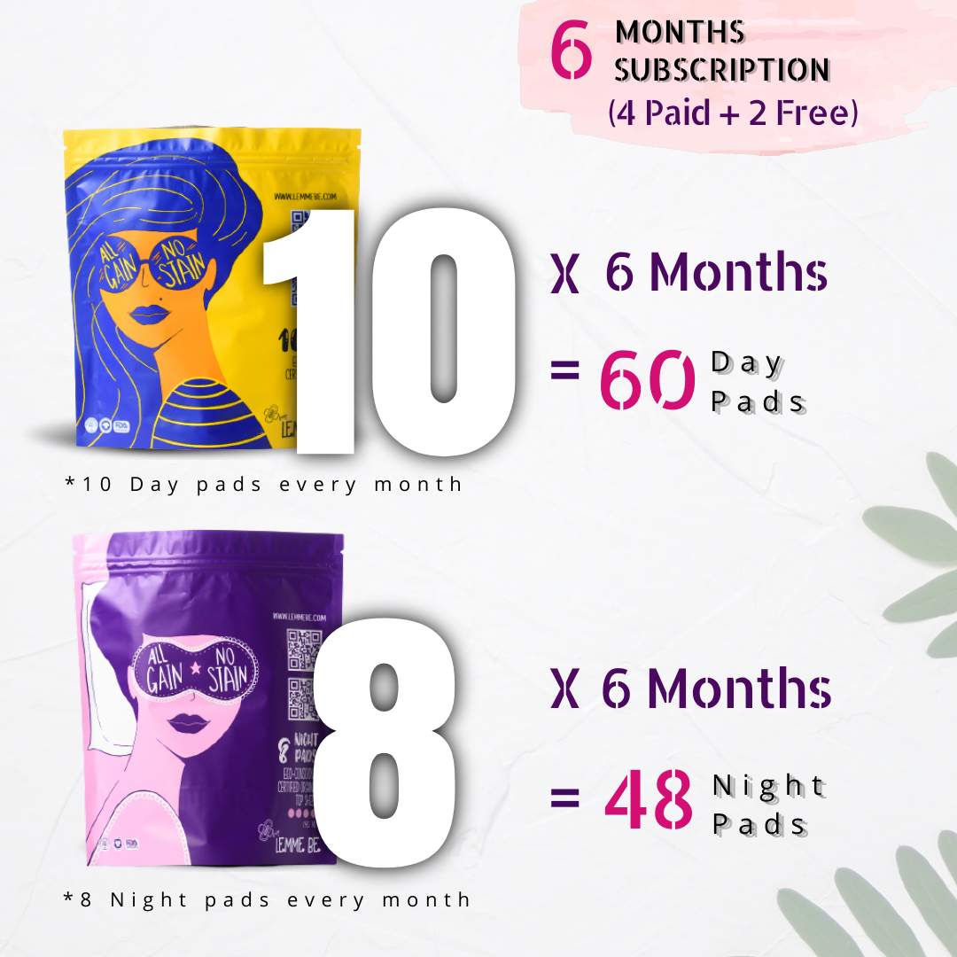 Pack of Heavy Flow Day & Night Sanitary Pads - 6 Months (4+2